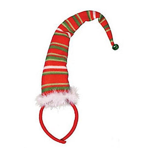 24" Christmas Santa's Elf Headband Hat With Bell Holiday Costume Accessory