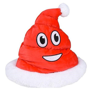 12" Emoji Christmas Santa Red Hat EMOTICON Poop Pillow For Boys and Girls