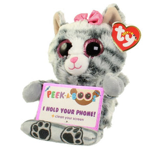 Ty Beanie Boos Peek-A-Boo 4" MOLLY the Grey Cat Phone Holder