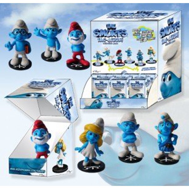 The Smurfs Tag-Athon Collectible Game Series Brainy Smurf Single Figure  Neca
