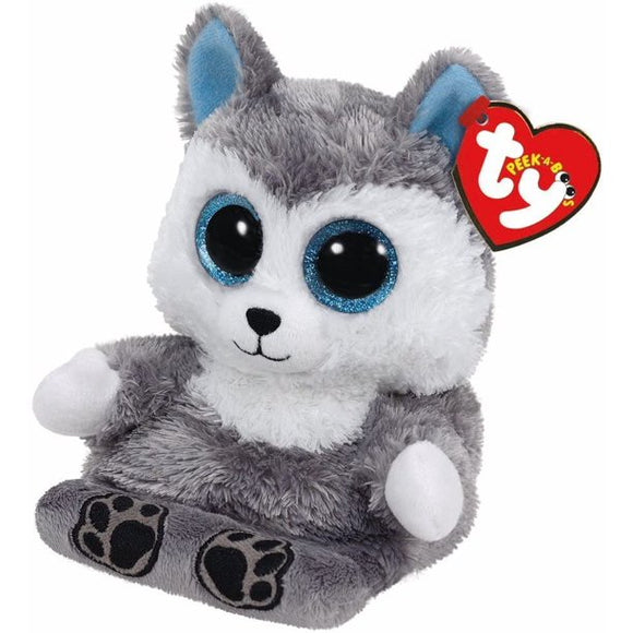 Ty Peek A Boos Scout The Husky Dog Phone Holder Screen Cleaner Plush Stuffed Animal Toy 6