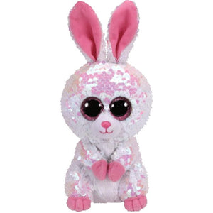 TY Flippables Bonnie - The White Sequin Bunny (Glitter Eyes) Small 6" Plush