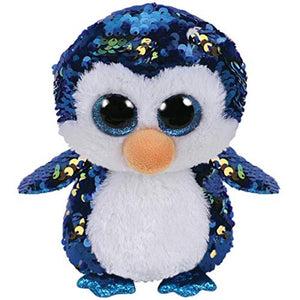 TY Flippables Payton - The Sequin Blue Penguin (Glitter Eyes) Small 6" Plush