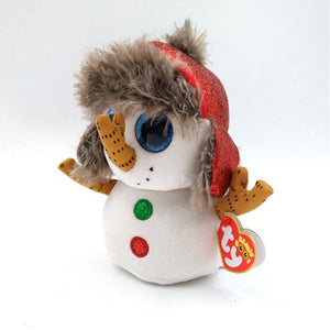 TY Beanie Boos - Christmas Limited Edition Buttons - Snowman (Glitter Eyes) Small 6" Plush