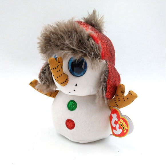 TY Beanie Boos - Christmas Limited Edition Buttons - Snowman (Glitter Eyes) Small 6