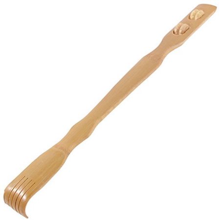 Bamboo Wood Back Scratcher With 2 Rollers -Back Scratcher Massage Tool 18