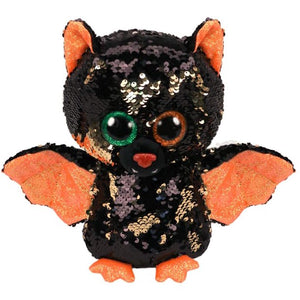 TY Flippables Omen Bat Halloween (Glitter Eyes) Small 6" Plush