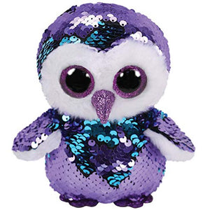 Cp Usa TY Flippables Moonlight - The Purple Sequin Owl (Glitter Eyes) Small 6" Plush