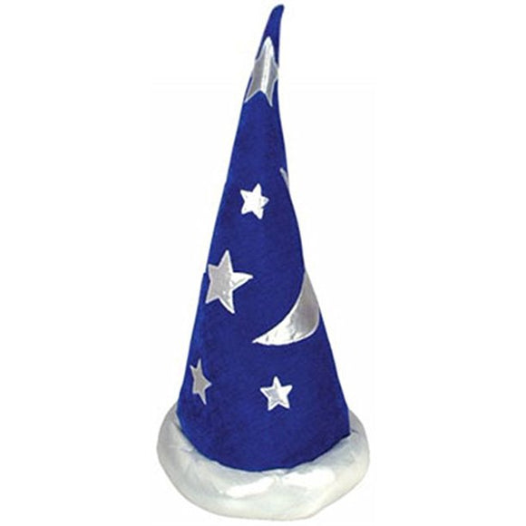 Adult or Child Blue and Silver Wizard Hat or Merlin Hat One Size Fits Most