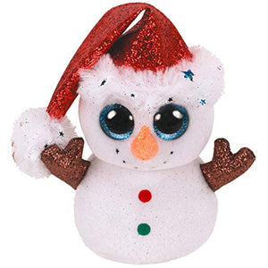 TY Beanie Boos -Christmas Flurry - Snowman (Glitter Eyes) Small 6" Plush