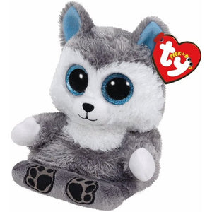 Ty Peek A Boos Scout The Husky Dog Phone Holder Screen Cleaner Plush Stuffed Animal Toy 6"