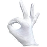 Adult Santa Magician Costume Accessory 2pc Gloves, White, One Size