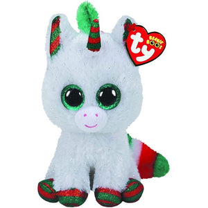 TY Beanie Boos - Snowfall The Unicorn Christmas Edition (Glitter Eyes) Small 6" Plush