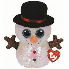 TY Flippables Melty The Snowman Christmas Sequin 7"