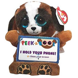 Ty Peek A Boos Pups The Dog Phone Holder Screen Cleaner Plush Stuffed Animal Toy 6"