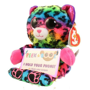 Ty Peek A Boos Lance the Leopard Phone Holder Screen Cleaner Plush Stuffed Animal Toy 6"