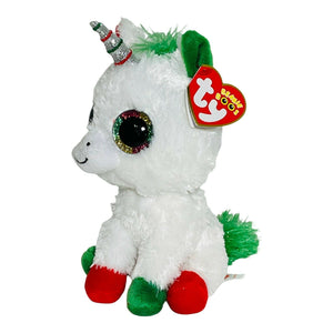 TY Beanie Boos - Christmas Limited Edition Candy Cane Unicorn (Glitter Eyes) Small 6" Plush